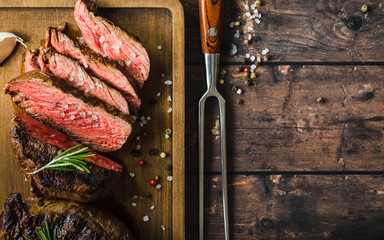 Grilled marbled meat steak