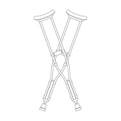 Crutches vector icon
