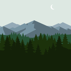 Mountain and forest landscape