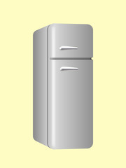 Large steel fridge with 2 compartments