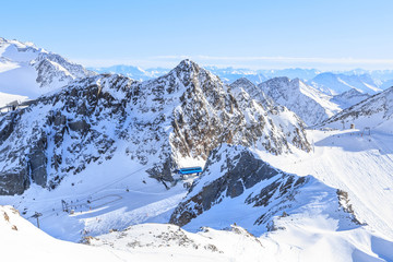 Ski resort on Stubai Glacier in Tyrol, Austria