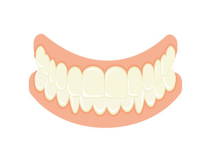 Set of false teeth. Implanted jaw.