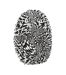 Vector black isolated fingerprint on white background
