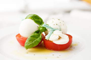 Mozarella cheese with tomatoes