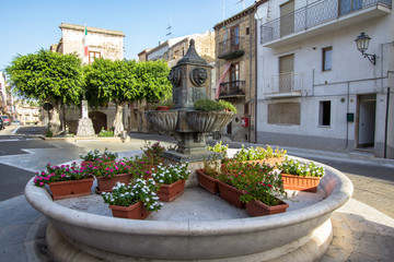Fototapeta na wymiar Main square of Lascari, Sicily, Italy