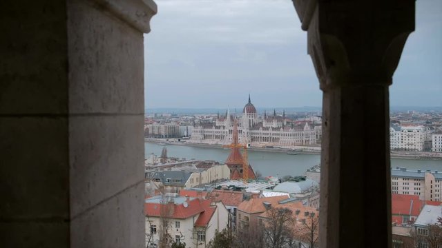 Buadapest panorama view from Gellert hill, Hungary