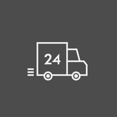 Delivery flat vector icon. Delivery 24 hours flat vector icon