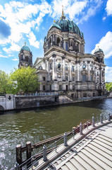 Naklejka na ściany i meble River Spree and the Berlin Cathedral in Berlin, Germany