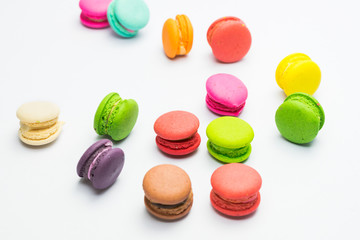 Colorful Macaroons On White Background