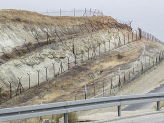 Tiberias, ISRAEL - Traveling in Israel crossing the desert area, going to Jerusalem