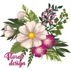 Beautiful floral design. Vector Illustration