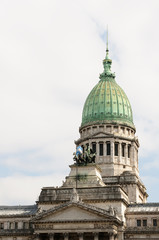 Fototapeta na wymiar 19th - century European building of downtown, Congreso Nacional, Buenos Aires, Argentina, South America