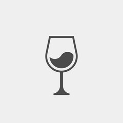 Wineglass flat vector icon