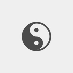 Yin-yang flat vector icon
