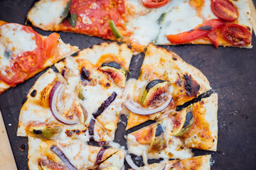 Homemade pizzas in Italy, Tuscany