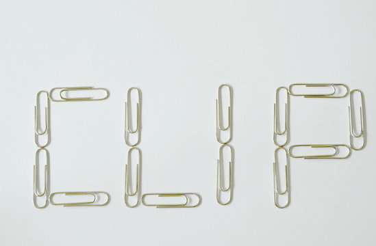 paper clip arranging on white background