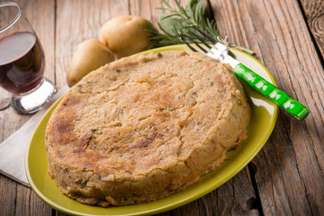 Homemade potato cake,selective focus