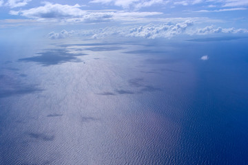 Beautiful aerial view of the islands from the plane