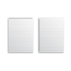 Blank realistic spiral notepad notebook