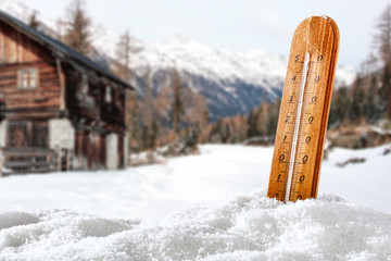 winter time and thermometer 