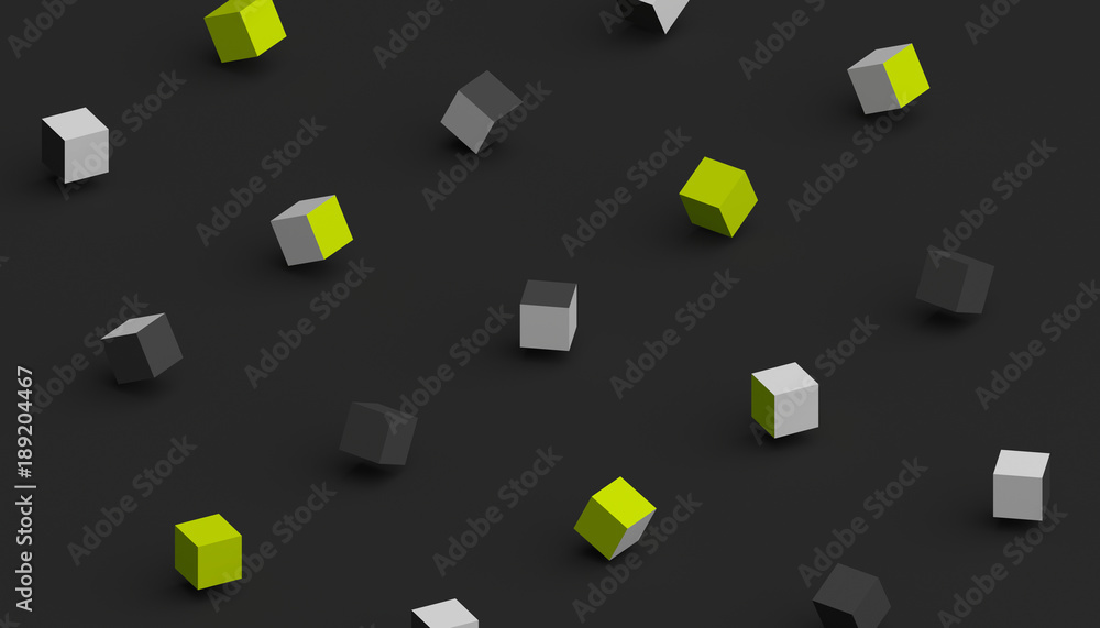 Aufkleber abstract 3d rendering of geometric shapes. computer generated minimalistic background with cubes. mo
