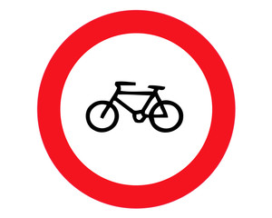 No bicycle, bike prohibited flat icon. Traffic and road sign, vector graphics. Solid pattern on white background