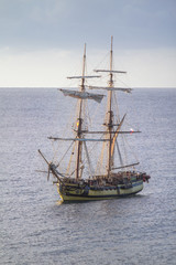 Fototapeta na wymiar Old classic wooden sailing boat