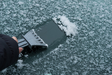 scraping frozen windshield