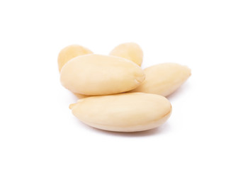 Fresh healty almond  isolated on white background