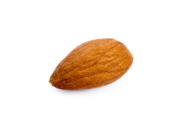 Fresh healty almond  isolated on white background