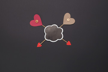 Happy Valentines Day love celebration in a rustic style isolated.