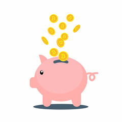 Sparschwein mit Bitcoins