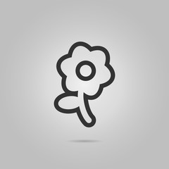 flower Icon. Simple web black icon, can be used as web element icon on white background
