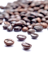 Coffee beans isolated on white background
