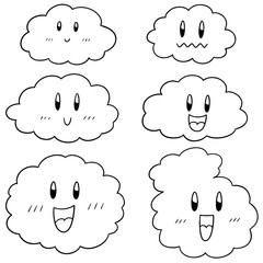 vector set of cloud cartoon