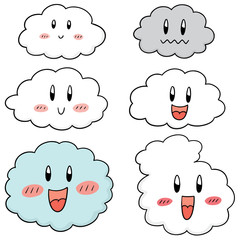 vector set of cloud cartoon
