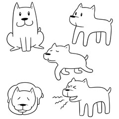 vector set of dog
