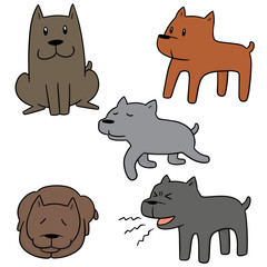 vector set of dog