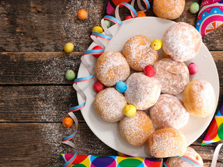 donut with carnival decoration