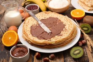 crepe with chocolate and fruit