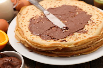crepe with chocolate and fruit