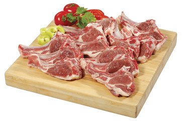 Spare Rib Roast/Spare Rib Joint/Blade Shoulder/Shoulder Butt were thinly sliced and placed on wooden cutting board