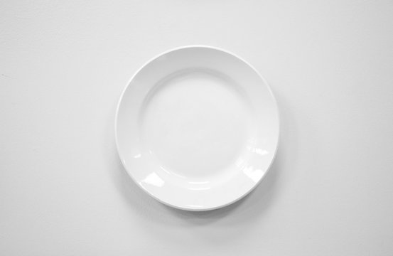 White plate on white backgroung