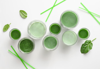 Green detox smoothies concept