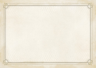 Light brown classic certificate background with border