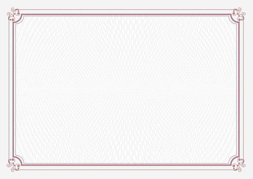White classic certificate background with red retro border