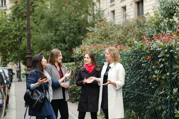 Gladden European students walking after classes in   and smiling