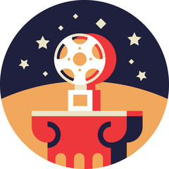 Movie Award Icon in Flat Style