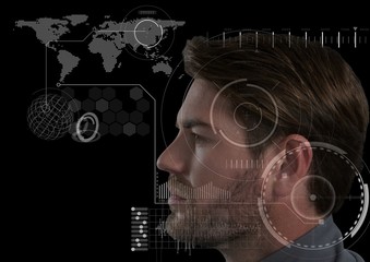 Man with interface overlay over him