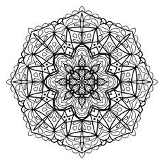 Flower Mandala. Vintage decorative elements. Oriental pattern, vector illustration. Coloring book page. Islam, Arabic, Indian, moroccan spain turkish mystic ottoman motifs